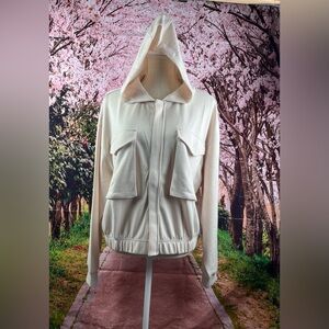 Yoga Licious Size:L Women Scuba Autumn Hoodie Jacket Crystal Gray Super Soft